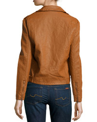 Bagatelle Pebbled Faux Leather Jacket Tan