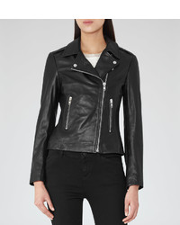 Reiss Virna Leather Biker Jacket