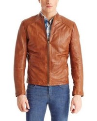 Hugo Boss Jips Leather Jacket 38r Brown