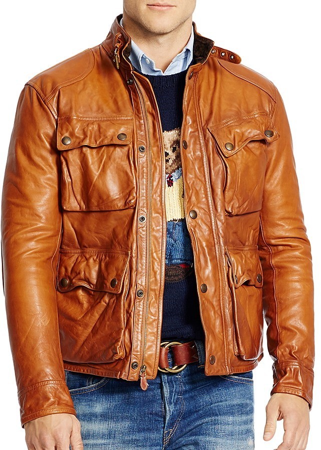 Zakenman Mislukking scheiden Polo Ralph Lauren Southbury Leather Bike Jacket, $1,295 | Bloomingdale's |  Lookastic