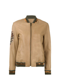 Mr & Mrs Italy Tattoo Style Print Leather Bomber