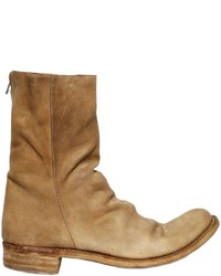 A Diciannoveventitre Zipped Crust Leather Boots