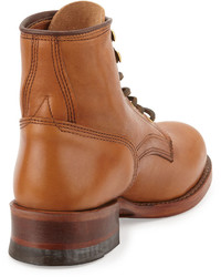 Frye Engineer Artisanal Lace Up Leather Boot Tan