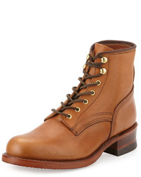 Frye Engineer Artisanal Lace Up Leather Boot Tan