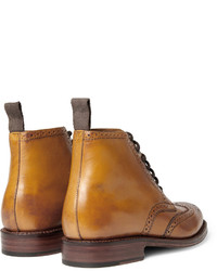 Grenson Sharp Wingtip Leather Brogue Boots