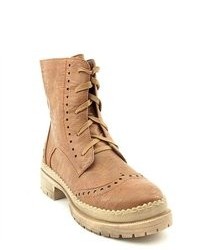 Wanted Harper Tan Leather Fashion Ankle Boots