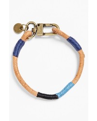 Caputo & Co Colorblock Leather Bracelet Light Blue Dark Navy