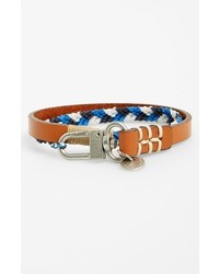 Caputo Co Leather Nylon Wrap Bracelet
