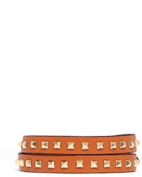 Valentino Rockstud Double Wrap Leather Bracelet