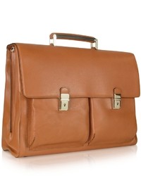 Moreschi Front Pockets Leather Briefcase Wlaptop Sleeve