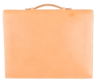 Hermes Herms Vache Natural Sac A Depeche Briefcase, $3,100, TheRealReal