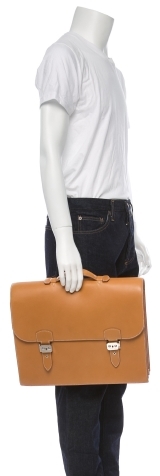 Hermes Herms Vache Natural Sac A Depeche Briefcase, $3,100, TheRealReal