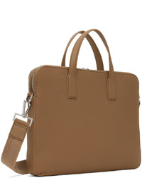 BOSS Tan Leather Briefcase