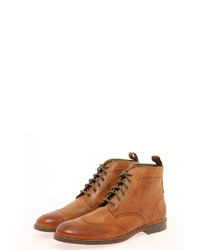 Boohoo Glaven Leather Brogue Boots