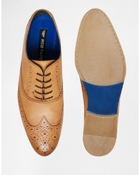Red Tape Smart Brogues In Tan Leather