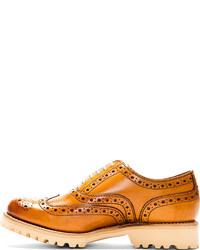 Grenson Tan Boot Sole Stanley Brogue Shoes