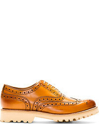 Grenson Tan Boot Sole Stanley Brogue Shoes