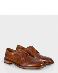 Paul Smith Tan Dip Dyed Calf Leather Lincoln Brogues With Rubber Grip
