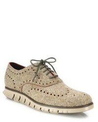 Cole Haan Zerogrand Wool Wing Leather Oxfords
