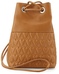 Reece Hudson Bowery Small Leather Bucket Bag Camel