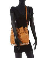 Emmanuelle Paneled Leather Medium Bucket Bag