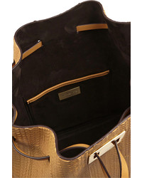 Michael Kors Michl Kors Miranda Large Leather Trimmed Python Bucket Bag