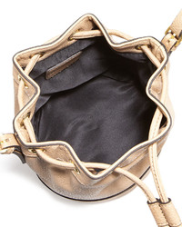 Neiman Marcus Sierra Drawstring Bucket Bag Buff