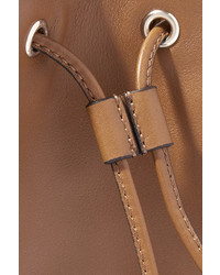 Valentino The Rockstud Bucket Leather Shoulder Bag Tan