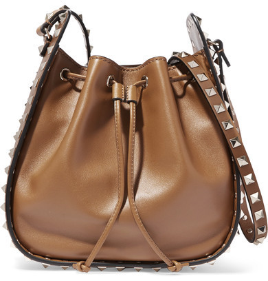 Valentino Rockstud Shoulder Bag Tan, $1,295 | NET-A-PORTER.COM | Lookastic