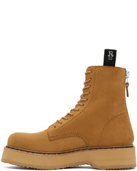R13 Tan Single Stack Boots