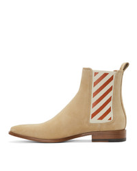 Off-White Beige Chelsea Boots
