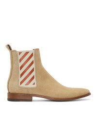 Off-White Beige Chelsea Boots