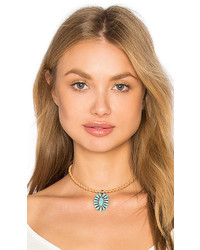 Natalie B Jewelry Sun Goddess Choker In Tan