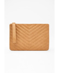 Forever 21 Chevron Quilted Faux Leather Clutch