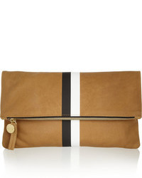 Clare V Striped Leather Clutch