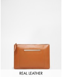 Asos Collection Structured Leather Clutch Bag