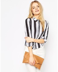 Asos Collection Unlined Leather Soft Seam Clutch Bag