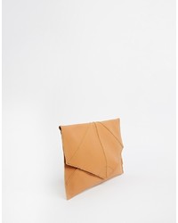 Asos Collection Unlined Leather Soft Seam Clutch Bag