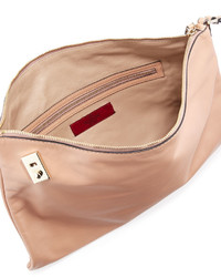 Valentino Leather Wristletclutch Bag Sand