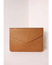 Missguided Oversized Envelop Clutch Bag Tan