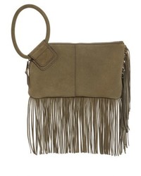 Hobo Sable Leather Clutch Beige