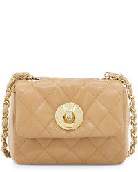 Love Moschino Borsa Quilted Faux Leather Crossbody Bag Beigenatural