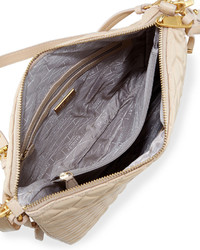 Badgley Mischka Clarissa Leather Shoulder Bag Latte