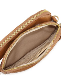 Neiman Marcus Greco Leather Crossbody Bag Camel