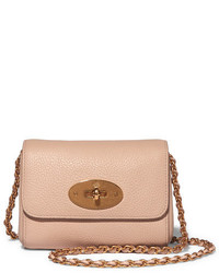Mulberry Lily Mini Textured Leather Shoulder Bag Beige