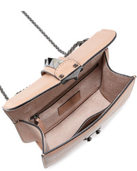 Valentino Garavani Lock Small Leather Shoulder Bag Beige