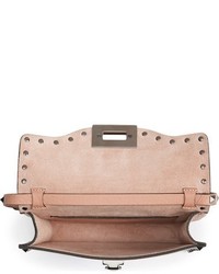 Valentino Rockstud Calfskin Leather Shoulder Bag Brown