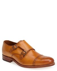 Tan Leather Double Monks