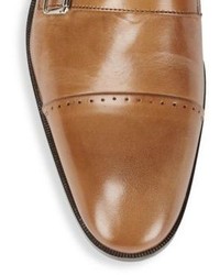 Leather Double Monk Strap Dress Shoes
