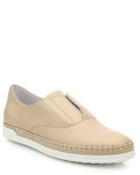 Tod's Laceless Leather Espadrille Sneakers